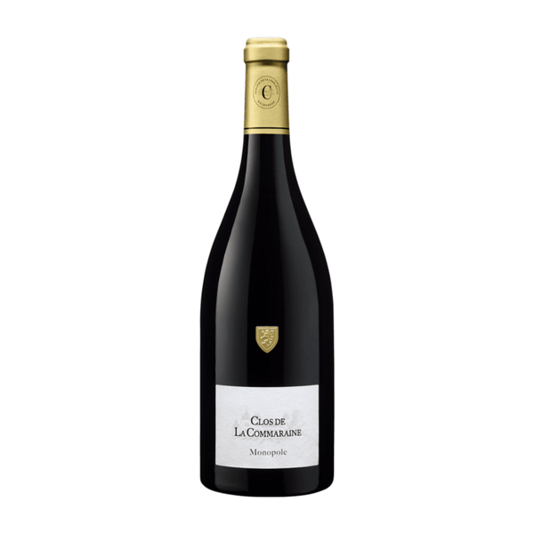 Commaraine Pommard 1er Cru Clos de la Commaraine Monopole 2022 Wine bottle with gold cap and white label on a white background