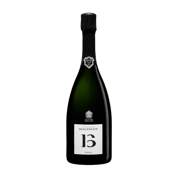 Bollinger B16 Brut champagne bottle on a white background