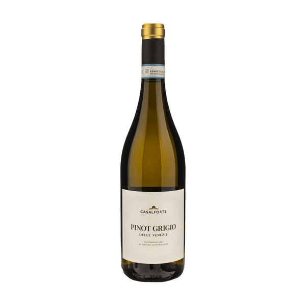 Bottle of Casalforze Pinot Grigio on a white background
