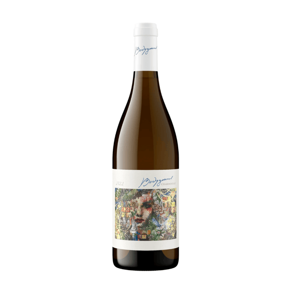 Daou Vineyards Bodyguard Chardonnay 2022 bottle with a colorful label on a white background