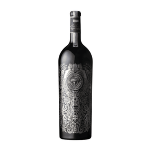 Daou Vineyards 'Patrimony' Black Label 2020 bottle with intricate label design on a white background