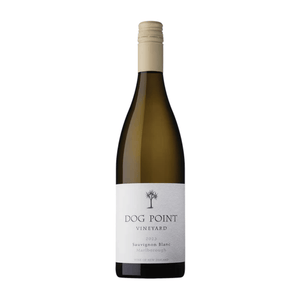 Dog Point Vineyard Sauvignon Blanc wine bottle on a white background
