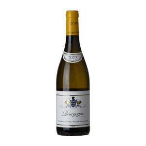Wine bottle with Bourgogne label on a white background