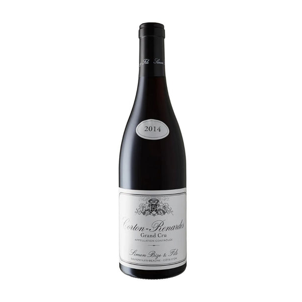 Domaine Simon Bize et Fils Corton Renardes Grand Cru 2014 bottle with a white label on a white background