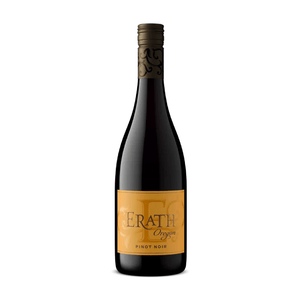 Wine bottle with 'Erath' label on a white background