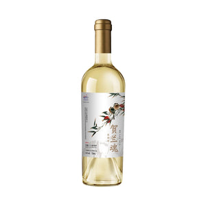 A bottle of white wine with a gold foil cap and a white label featuring a bird and floral illustration, shown against a plain white background.