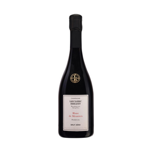 A bottle of Leclerc Briant Blanc de Meuniers Brut Zero 2016 Champagne.
