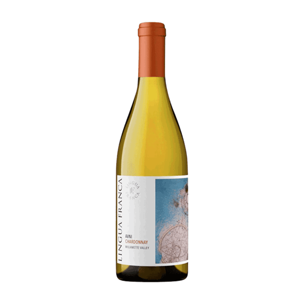 Lingua Franca Estate Chardonnay 2023 Wine bottle with a label on a white background