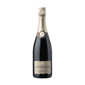 Louis Roederer champagne bottle on a white background