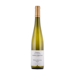 Markus Molitor Wehlener Klosterberg Riesling Auslese** 2017 with gold foil cap and white label on a white background