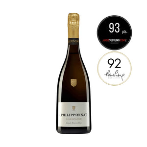 A bottle of Philipponnat Champagne with a gold foil top and a white label