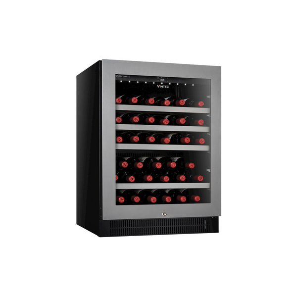 Vintec Seamless Stainless Steel Series Single Temperature Zone Wine Cabinet (40 Bottles)