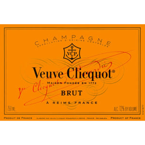 Veuve Clicquot champagne label with orange background